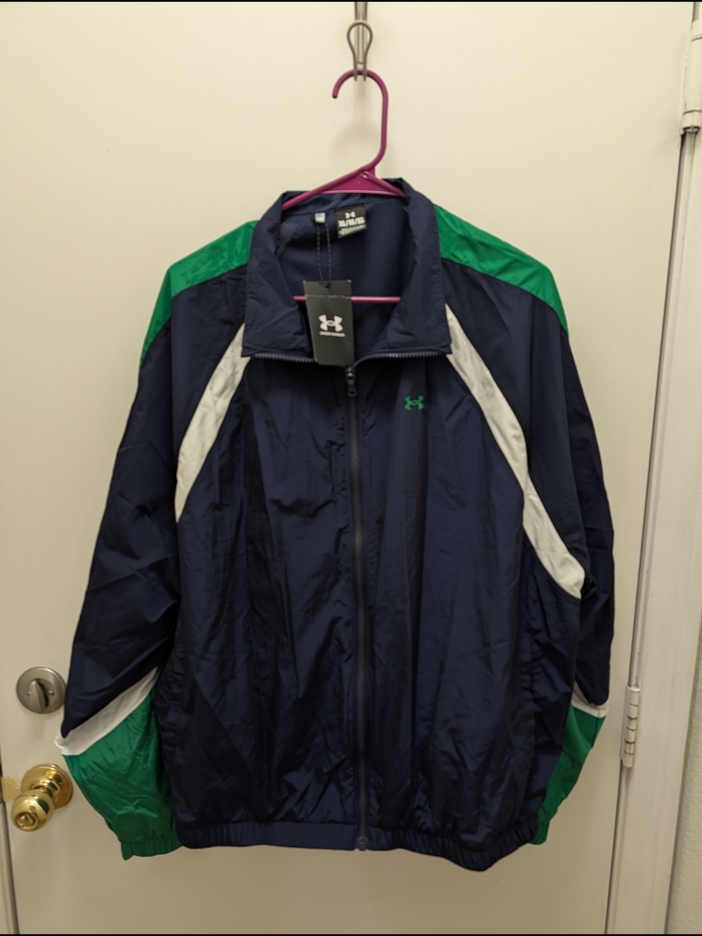 Under Armour Icon Crinkle Track Jacket - Navy Blue Women's Size XL